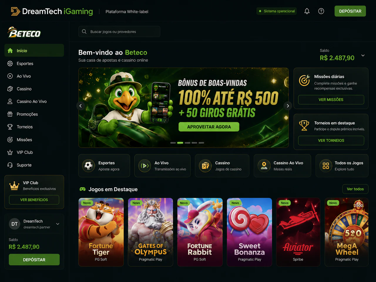 Plataforma white-label DreamTech iGaming